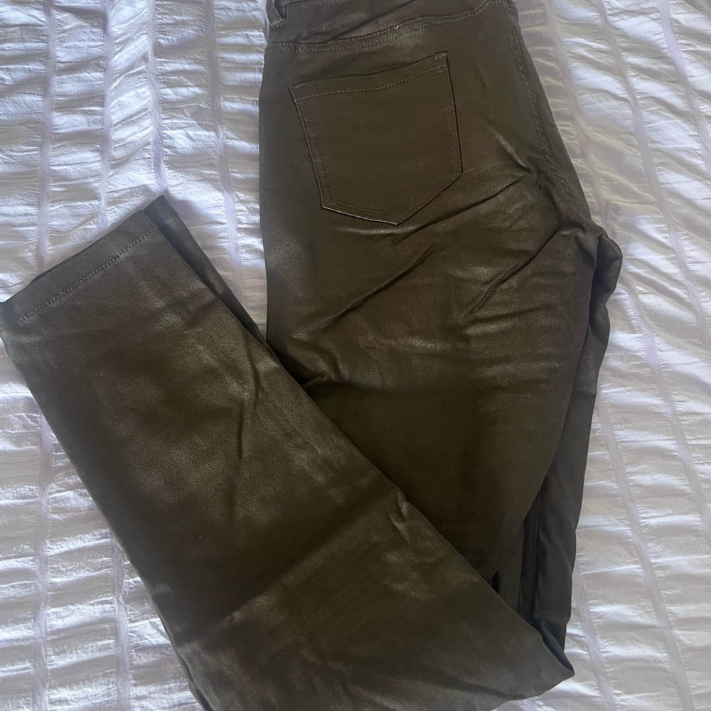 Women's Leggings Brown upper leather tin and soft stretch size S-M New
